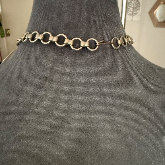 Vintage Industrial Style Chrome Necklace - Picture 3 of 4